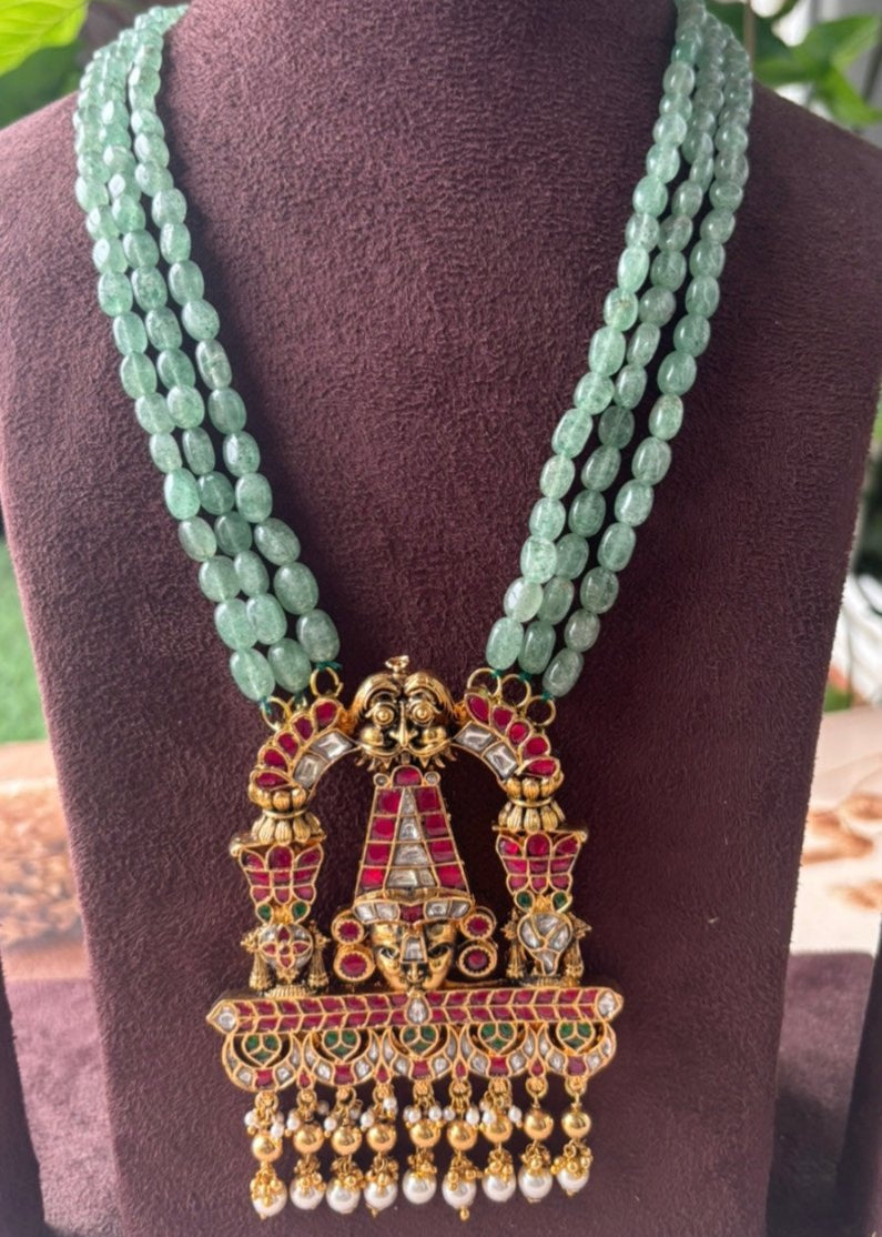 Divine Tirupati Temple Jewellery Heritage Necklace - MR Jewels